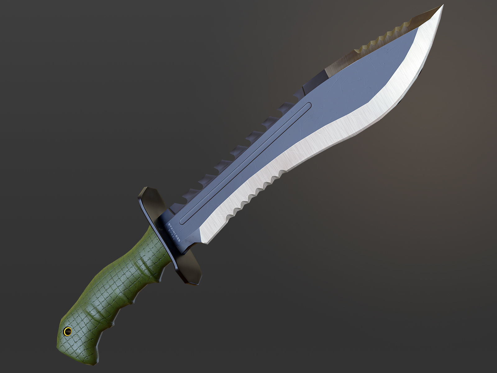 USMC Marine Kukri Knife Low-poly 3D model_2