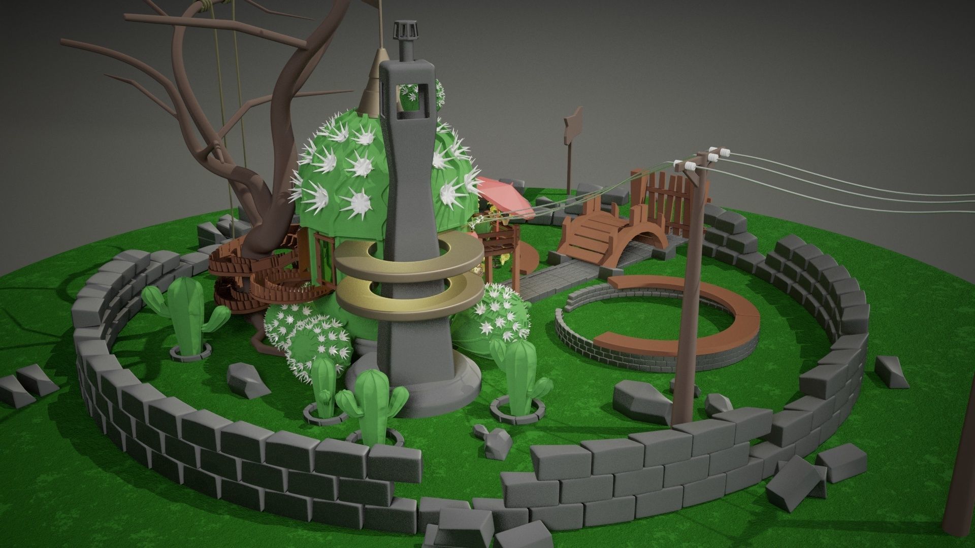 Cactus House 3D model_6