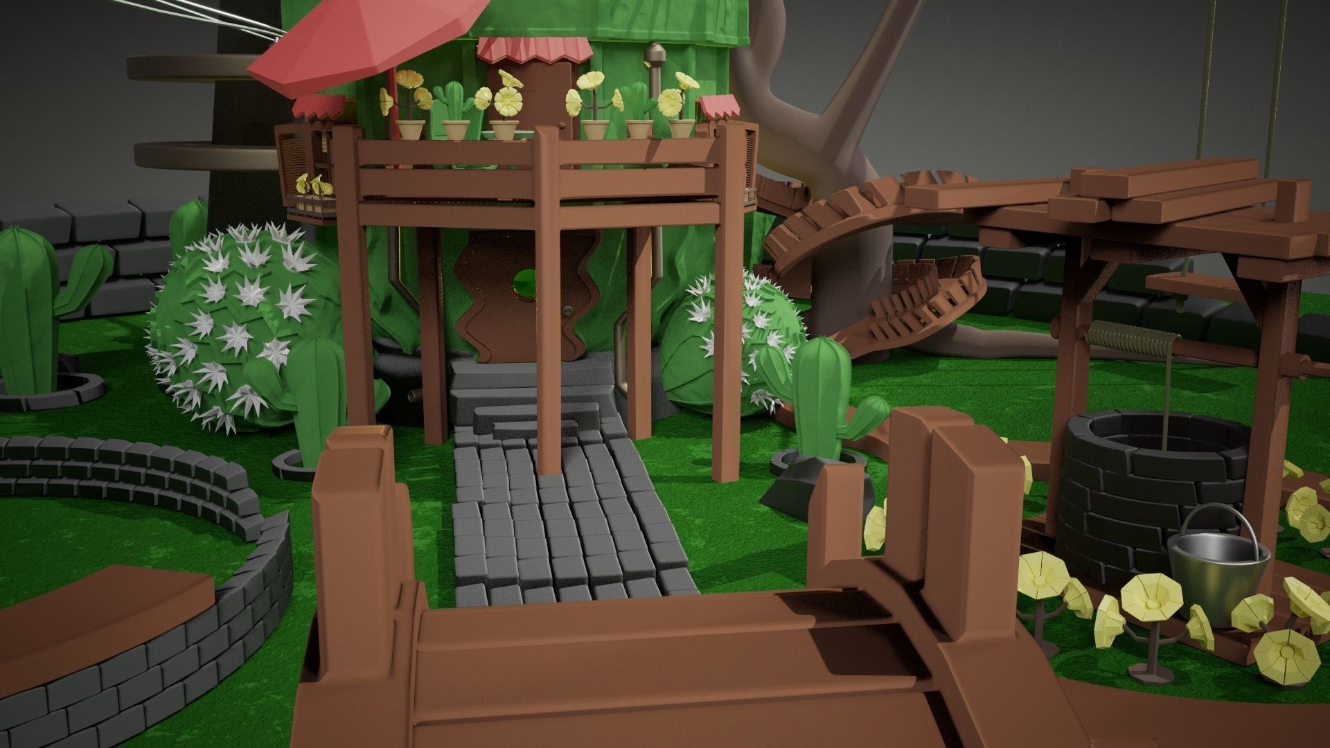 Cactus House 3D model_12