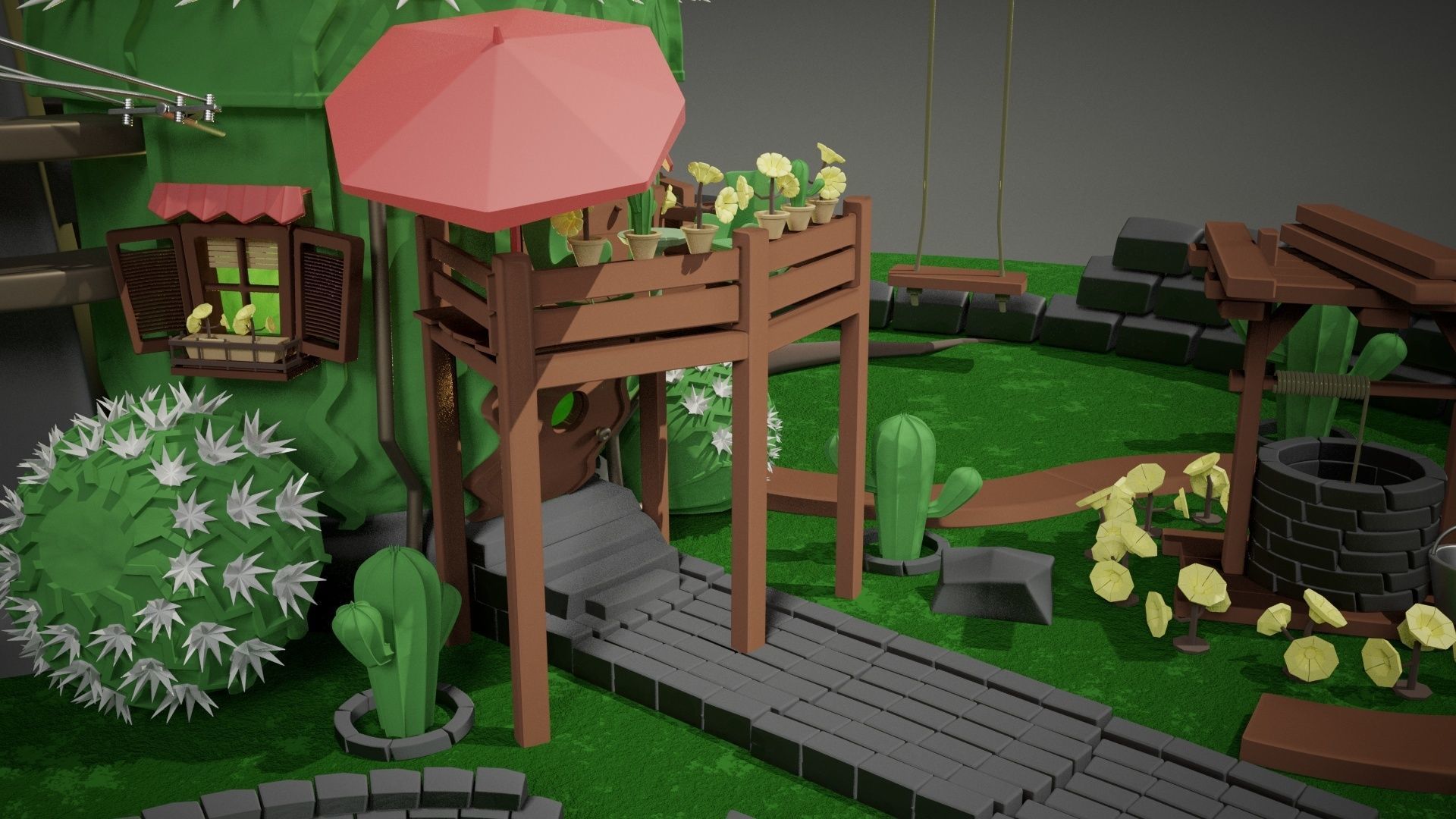 Cactus House 3D model_13