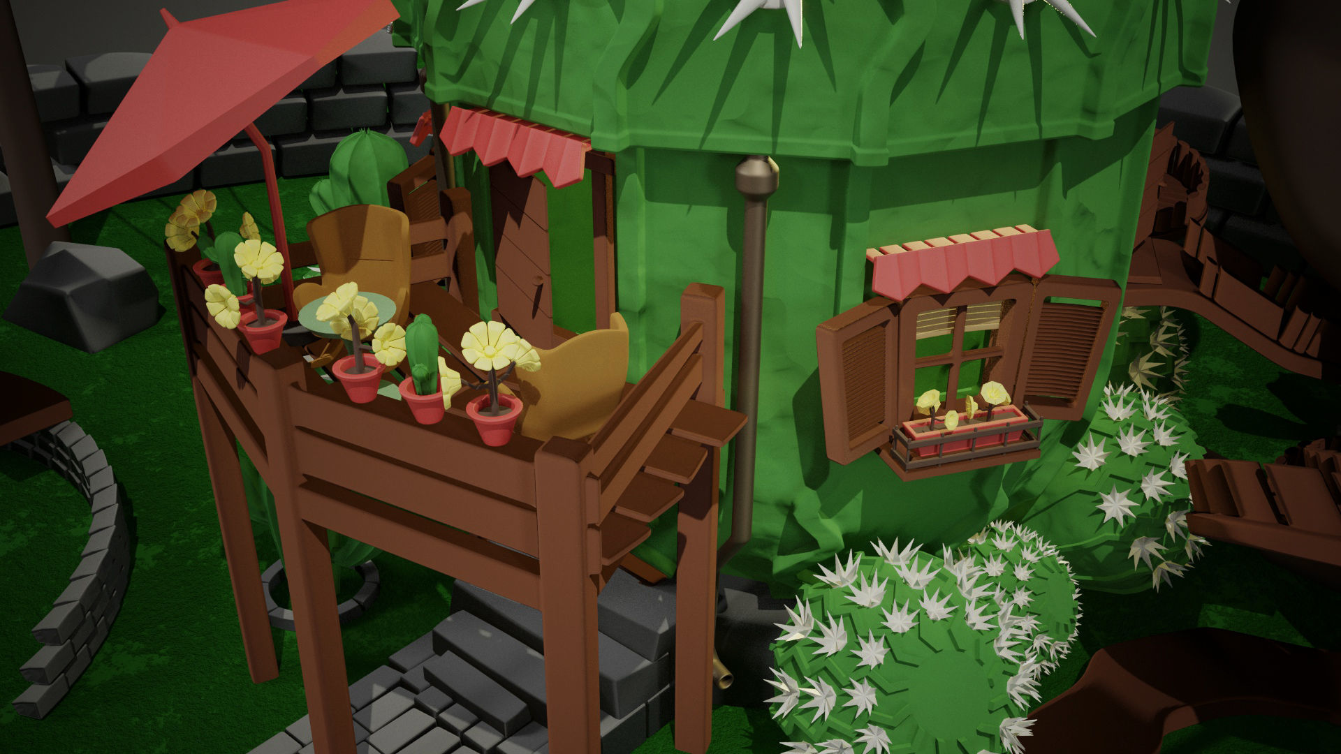 Cactus House 3D model_14