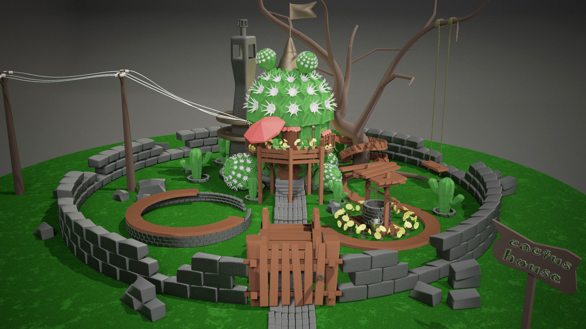Cactus House 3D model_9