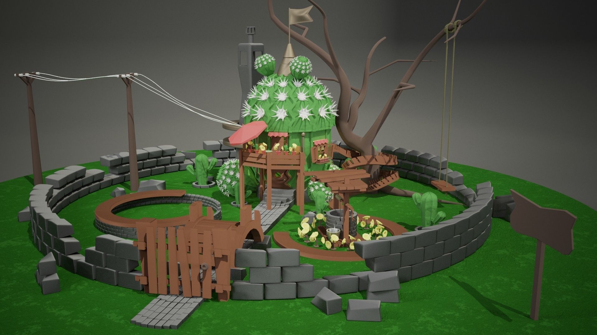 Cactus House 3D model_8