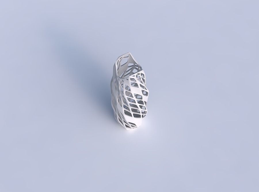 Vase twisted double arc hexagon with diagonal grid lattice 3 3D print model_1