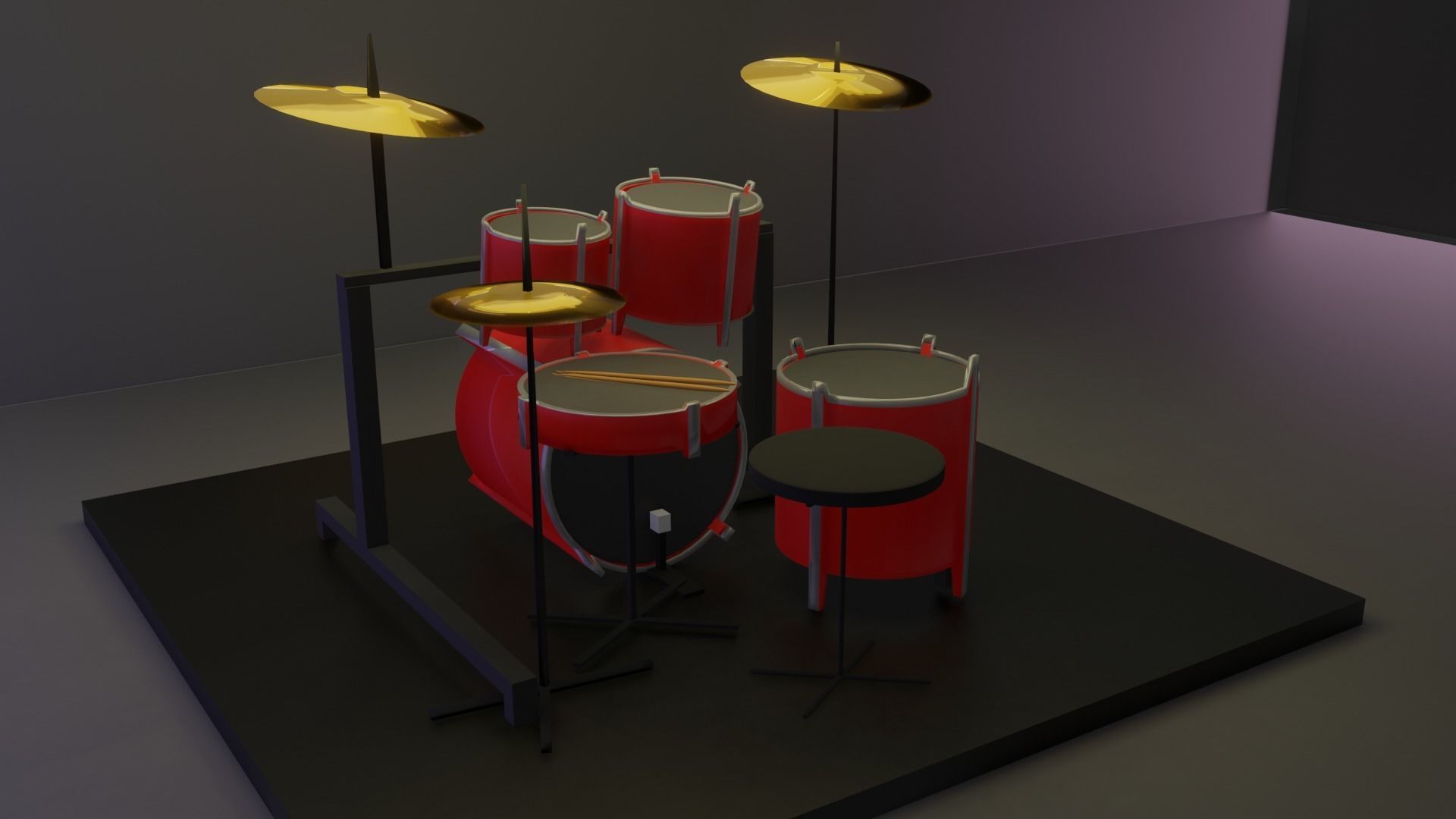 DRUM SET 3D model_1
