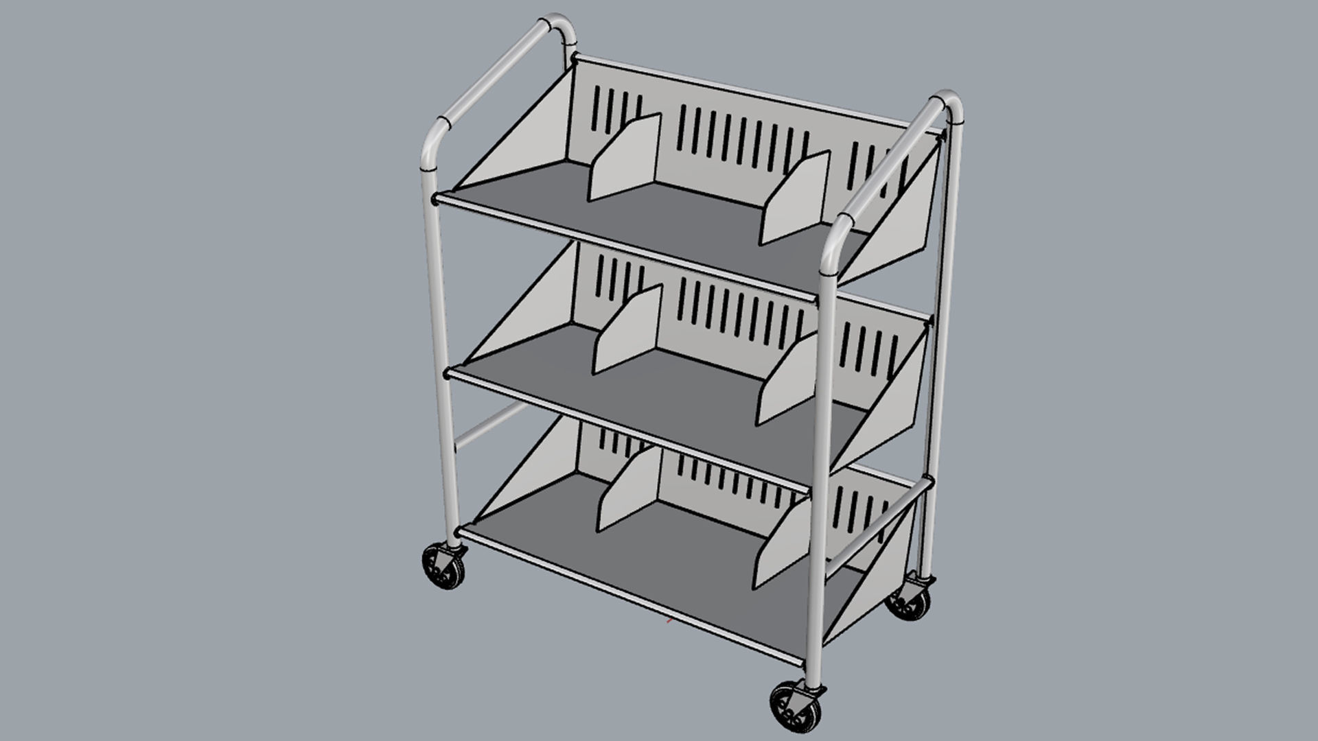 Generic Cart Library Transport 03 3D model_12
