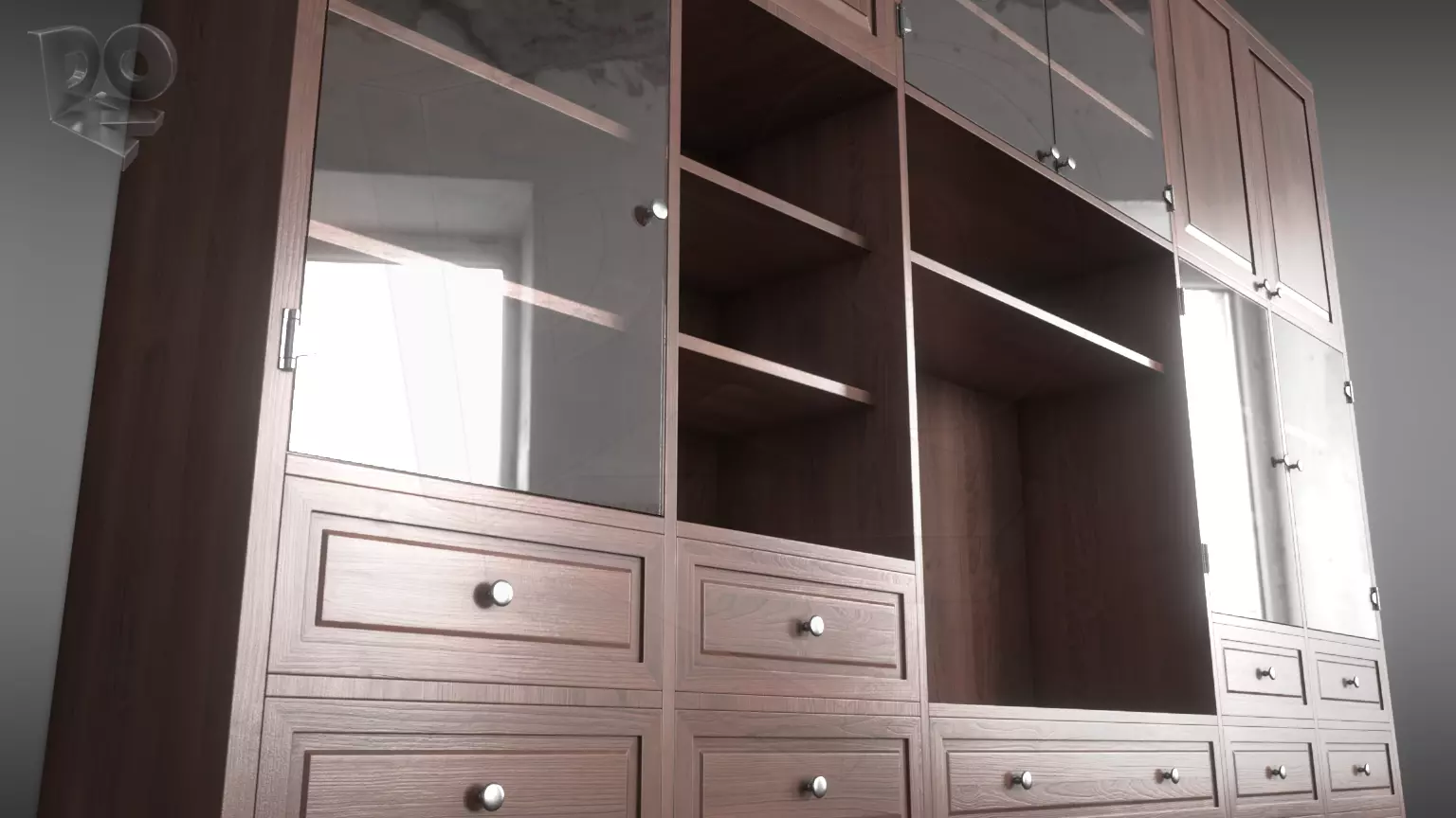 Sideboard Bookshelves 3D model_0