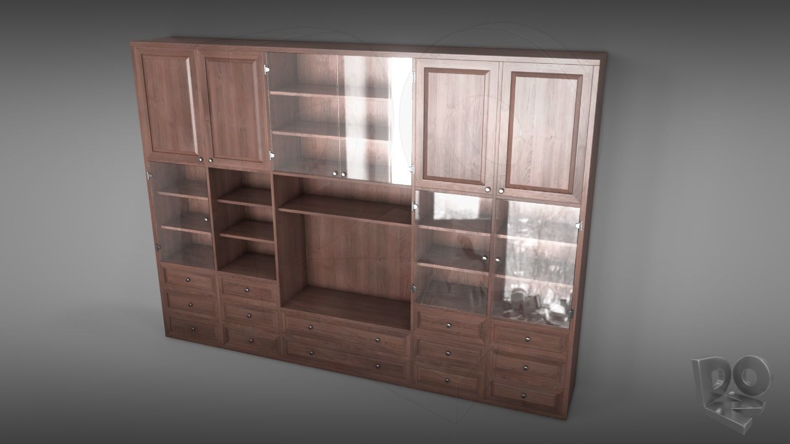 Sideboard Bookshelves 3D model_4