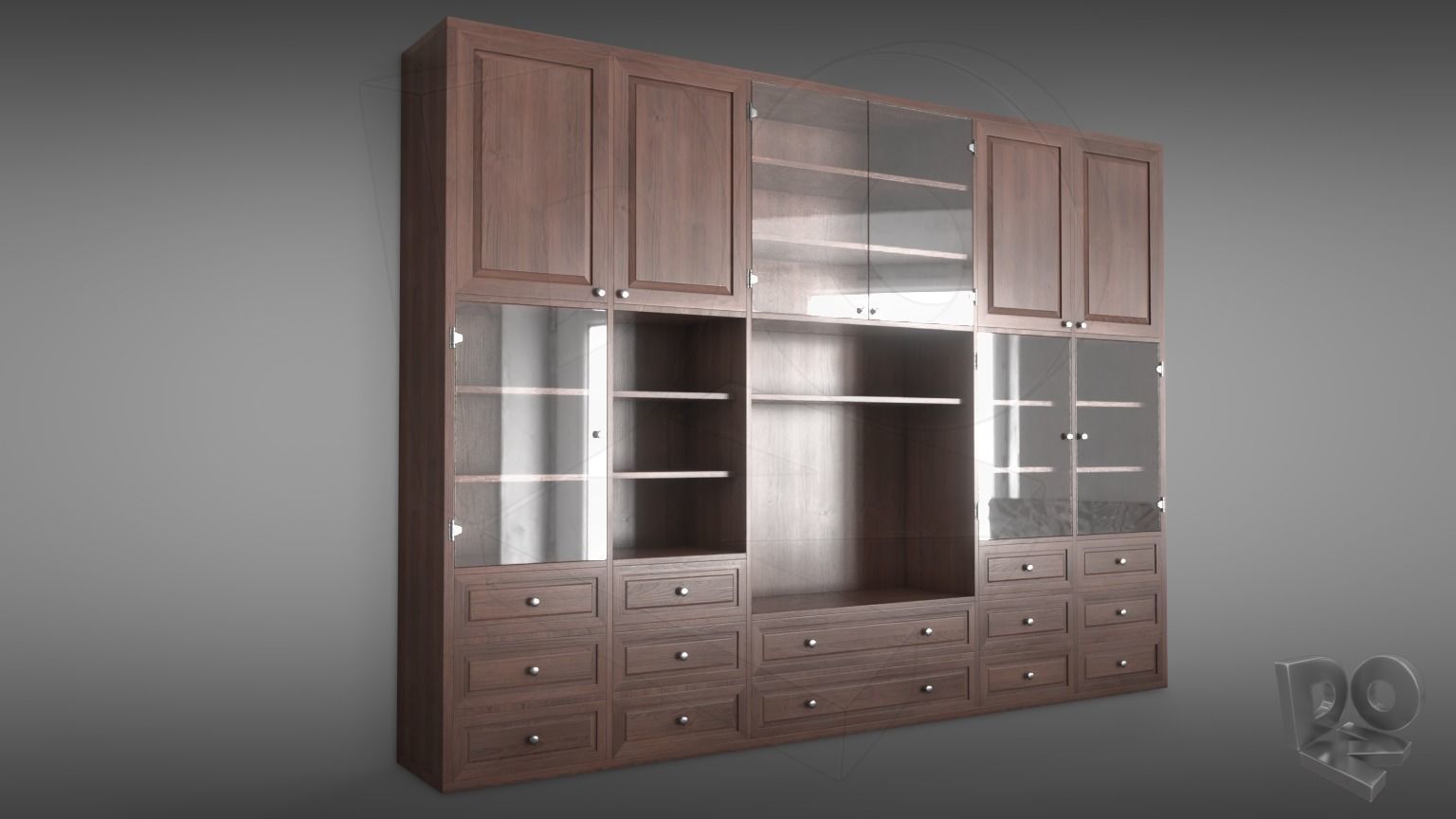 Sideboard Bookshelves 3D model_2