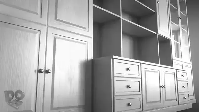 Sideboard Bookshelves 3D model