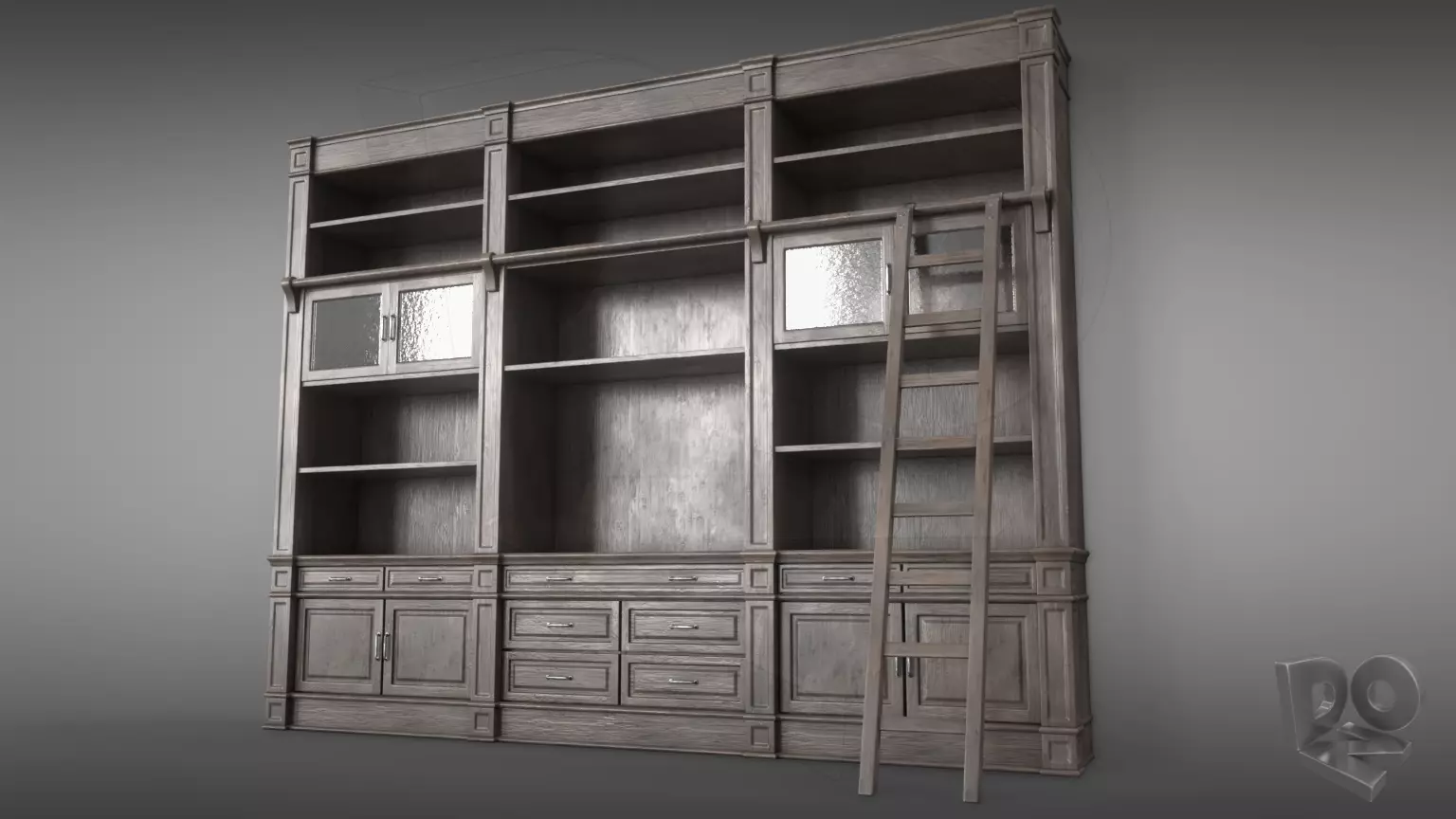 Sideboard Bookshelves 3D model_0