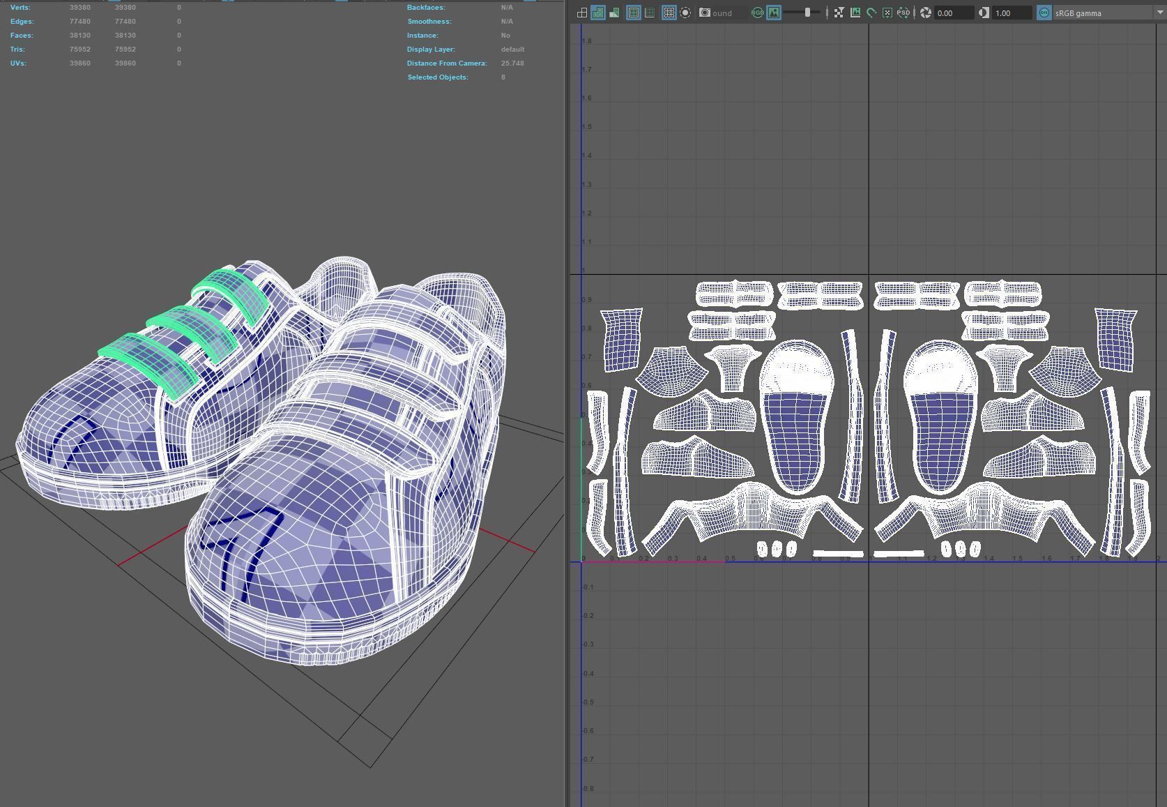 Cartoon Sport Shoes 3D model_8