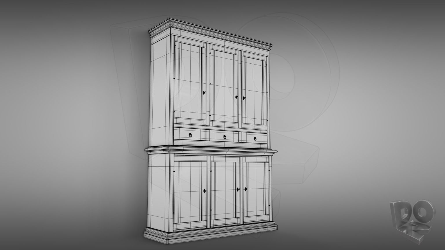 Sideboard Credenza 3D model_3