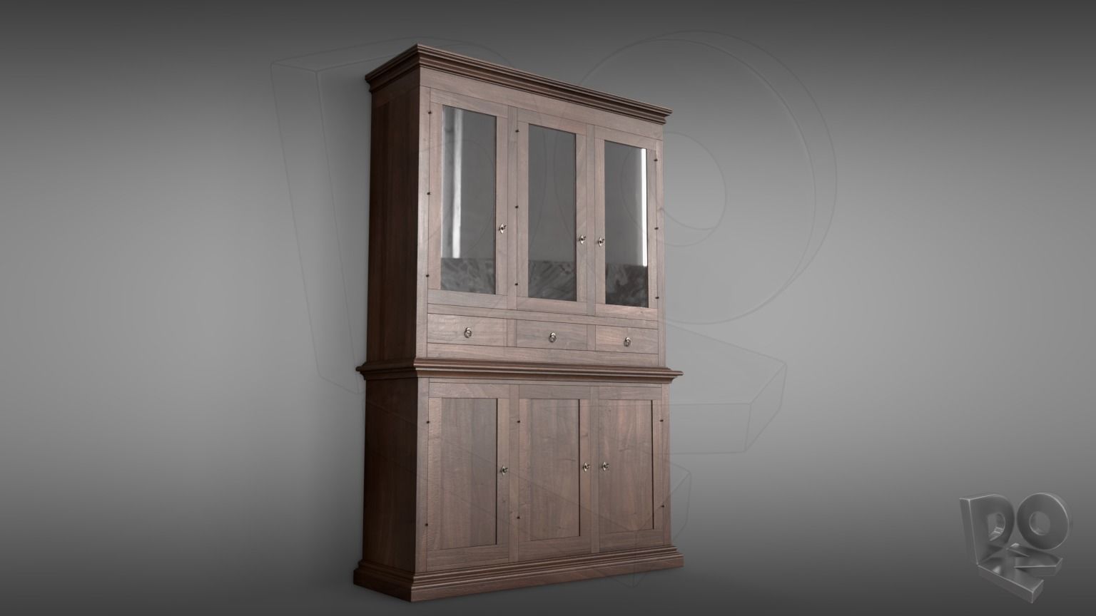 Sideboard Credenza 3D model_2