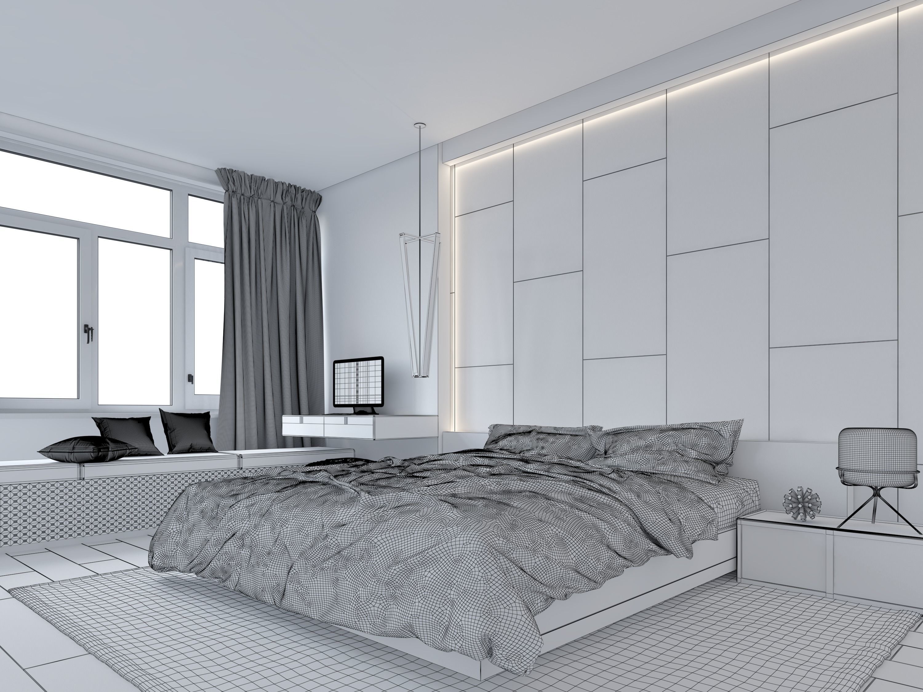 Bedroom Interior 3D model_14