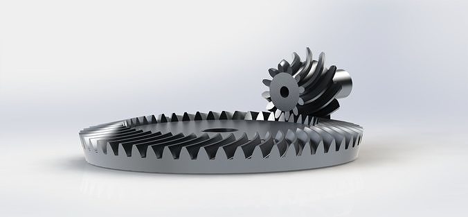 Spiral Bevel Gear - RATIO 4 TEETH 12 48 3D print model