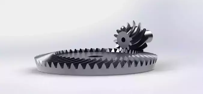 Spiral Bevel Gear - RATIO 4 TEETH 12 48 3D print model