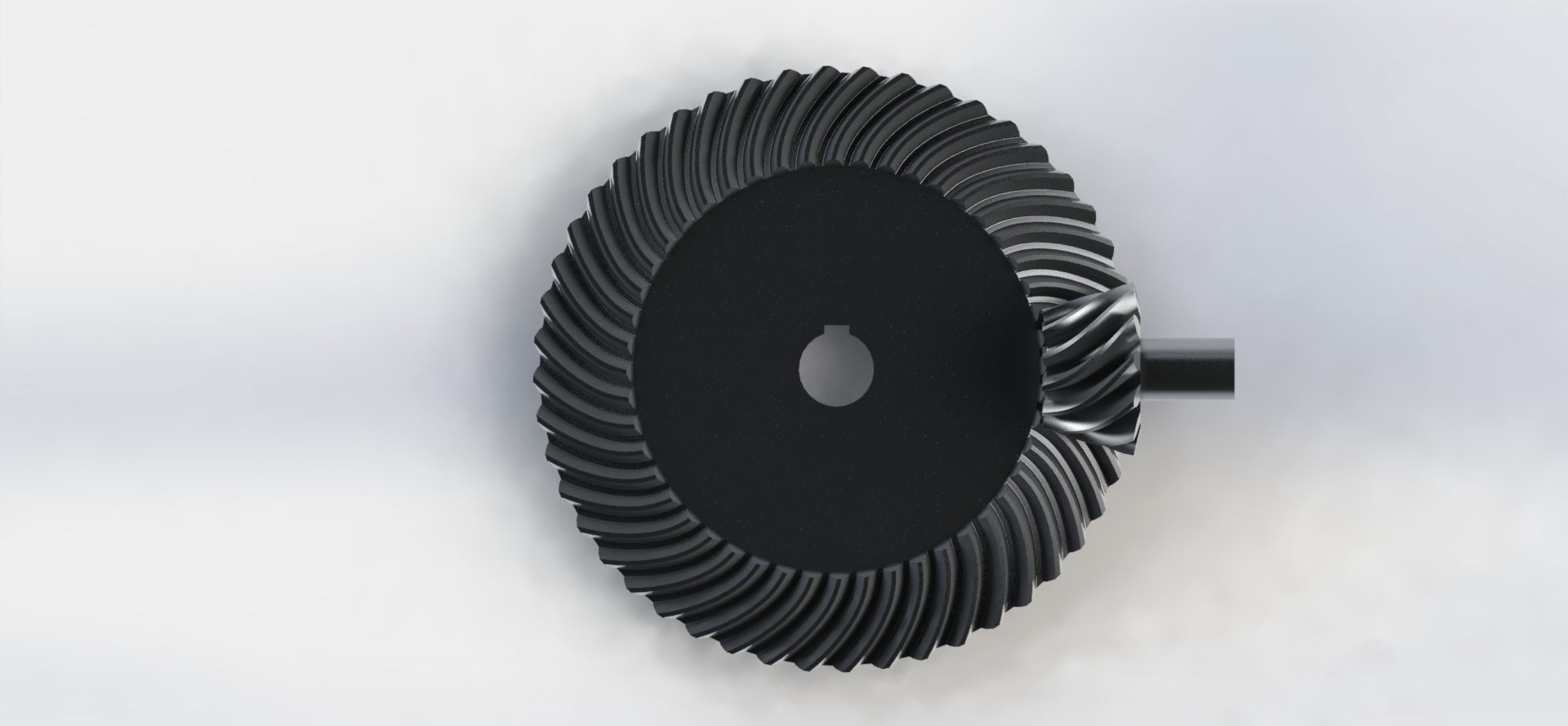 Spiral Bevel Gear - RATIO 4 TEETH 12 48 3D print model_3