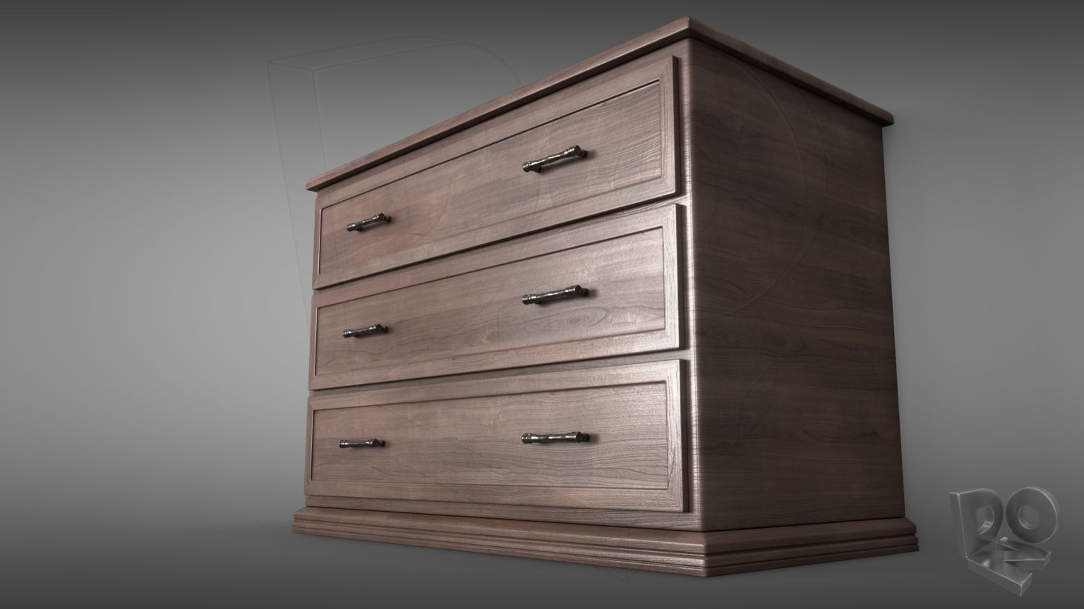Sideboard chest of drawers 3D model_2