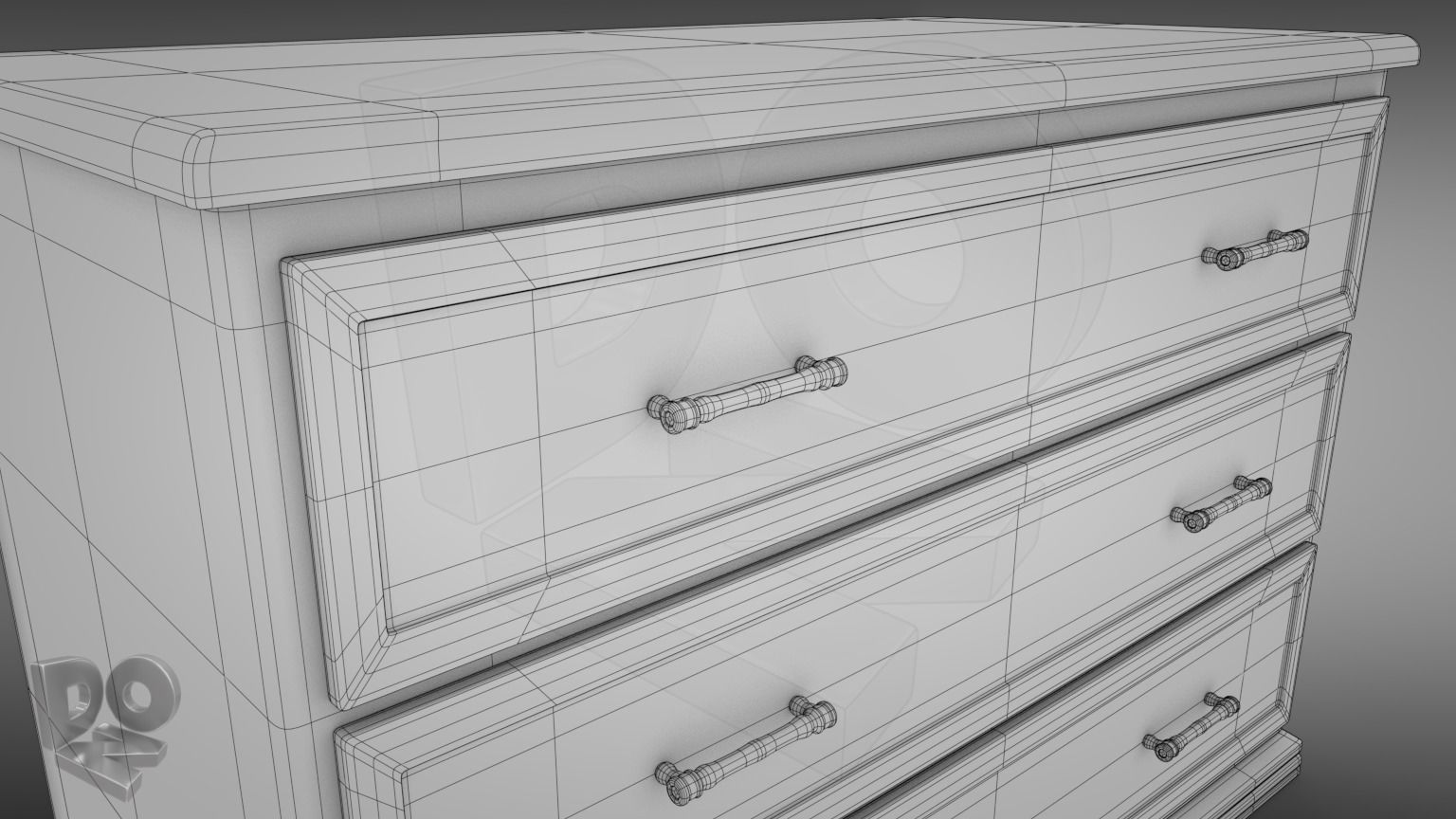 Sideboard chest of drawers 3D model_5