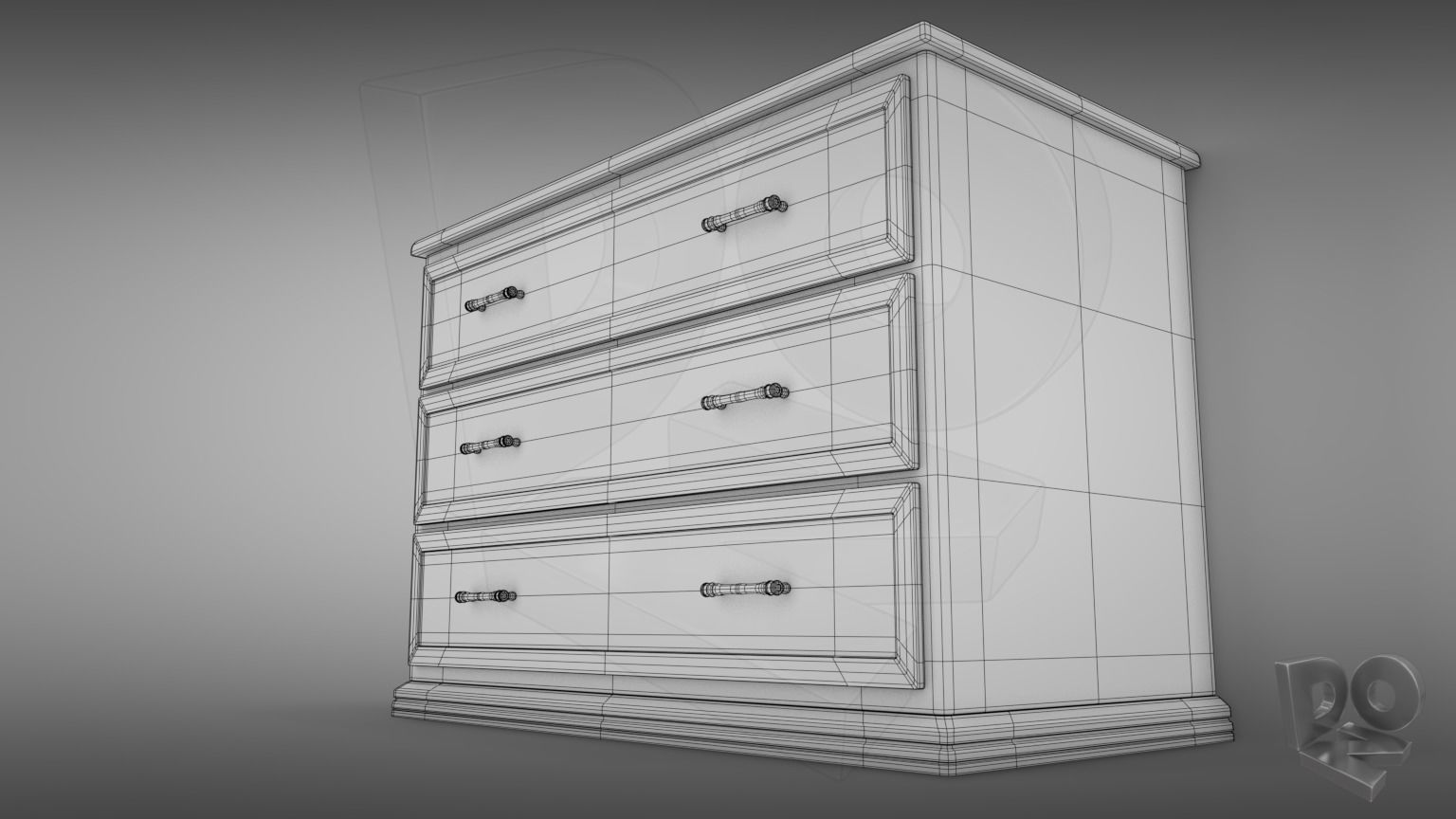 Sideboard chest of drawers 3D model_3