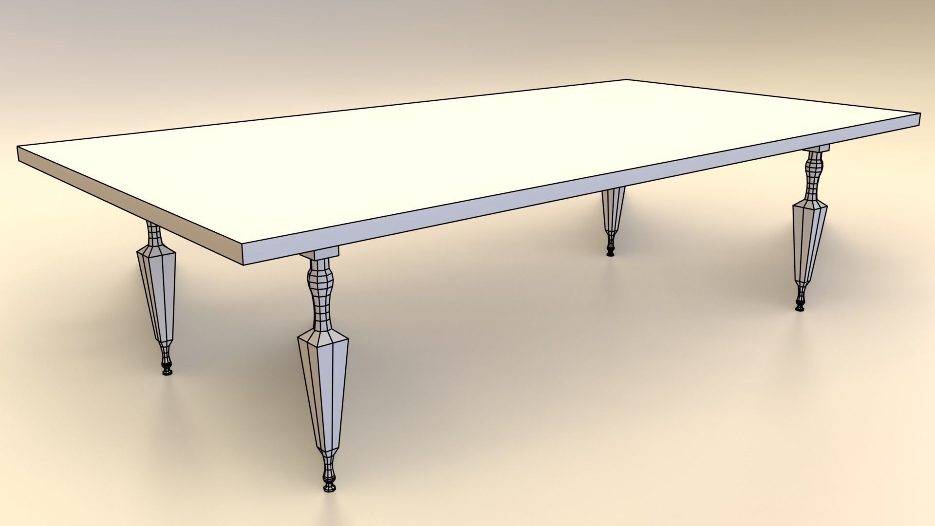 Low-Poly Wooden Table Pack Free low-poly 3D model_12