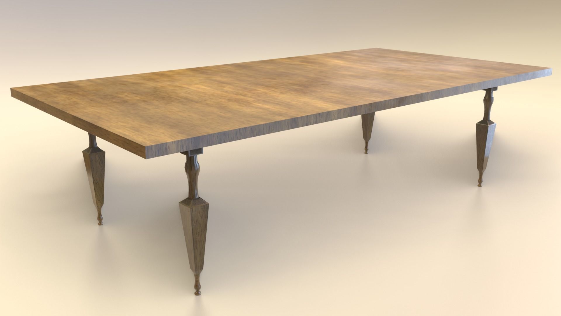 Low-Poly Wooden Table Pack Free low-poly 3D model_11