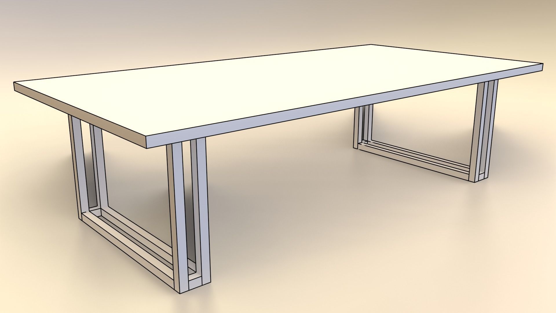 Low-Poly Wooden Table Pack Free low-poly 3D model_8