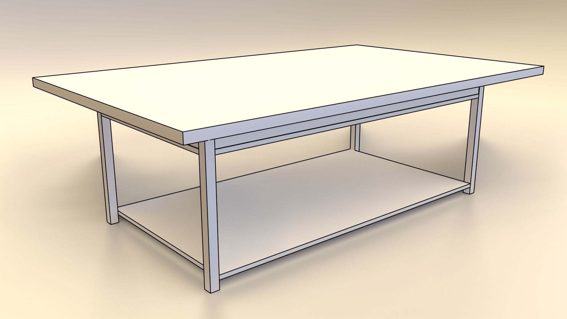 Low-Poly Wooden Table Pack Free low-poly 3D model_10