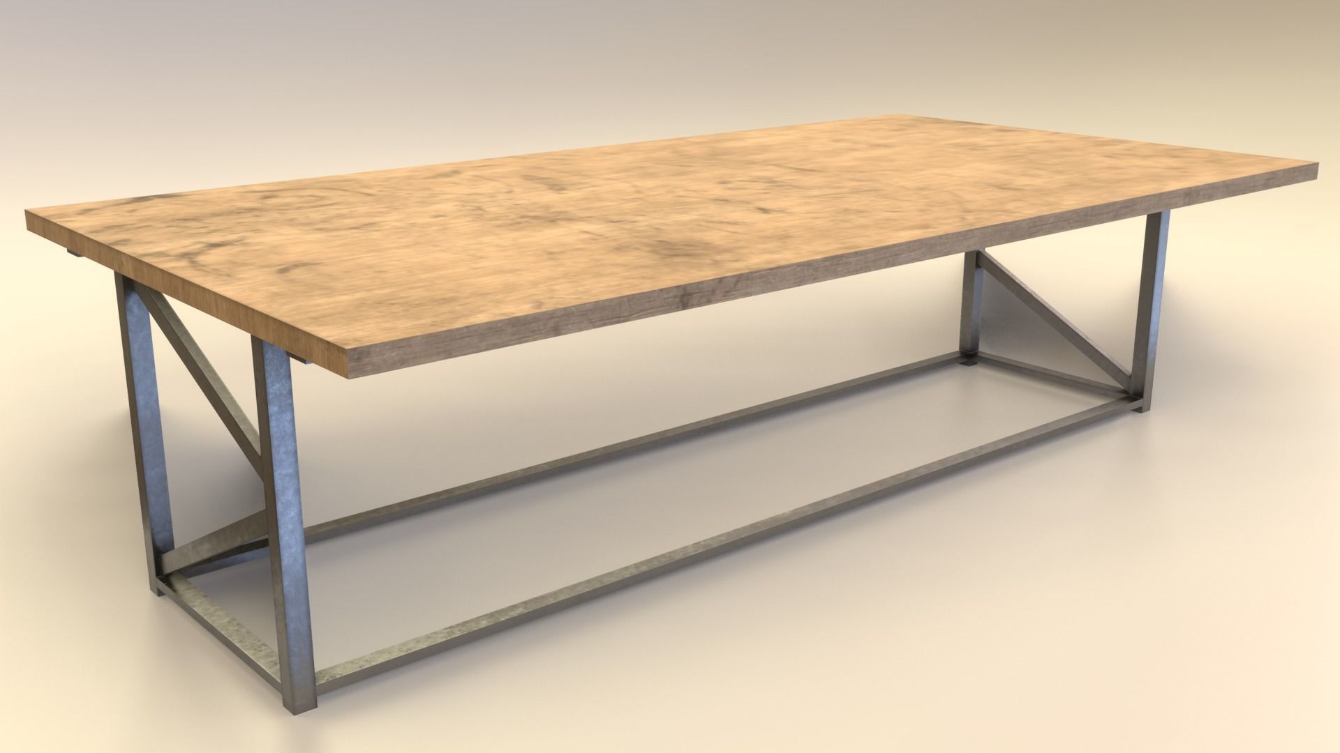 Low-Poly Wooden Table Pack Free low-poly 3D model_13