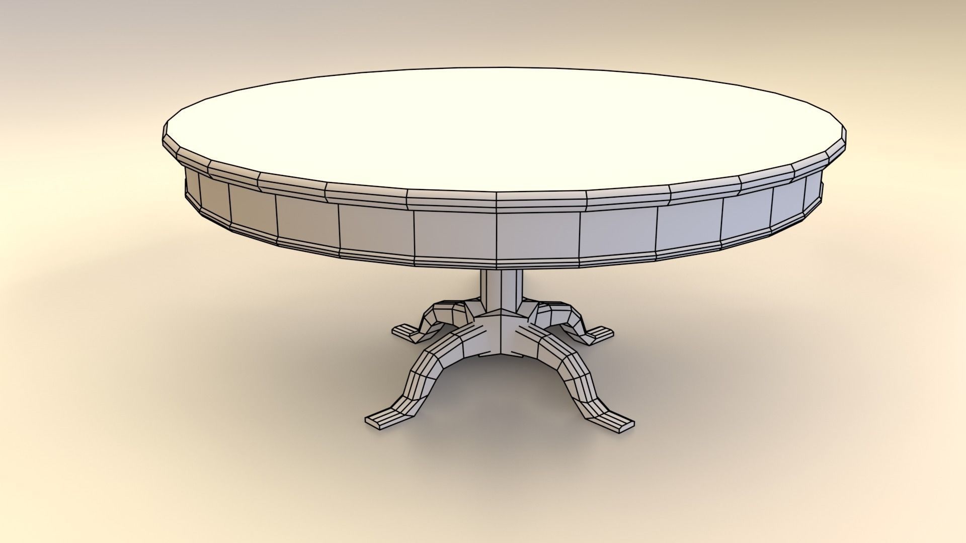 Low-Poly Wooden Table Pack Free low-poly 3D model_24