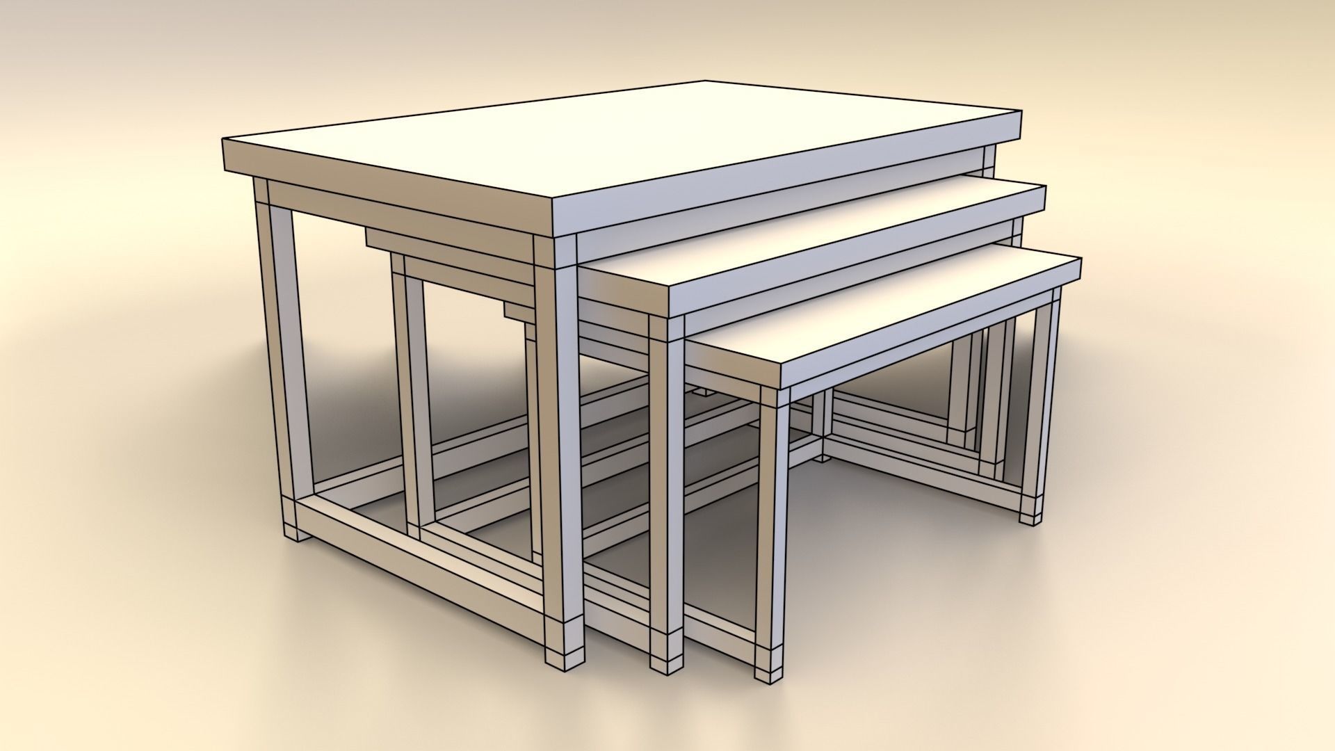 Low-Poly Wooden Table Pack Free low-poly 3D model_30