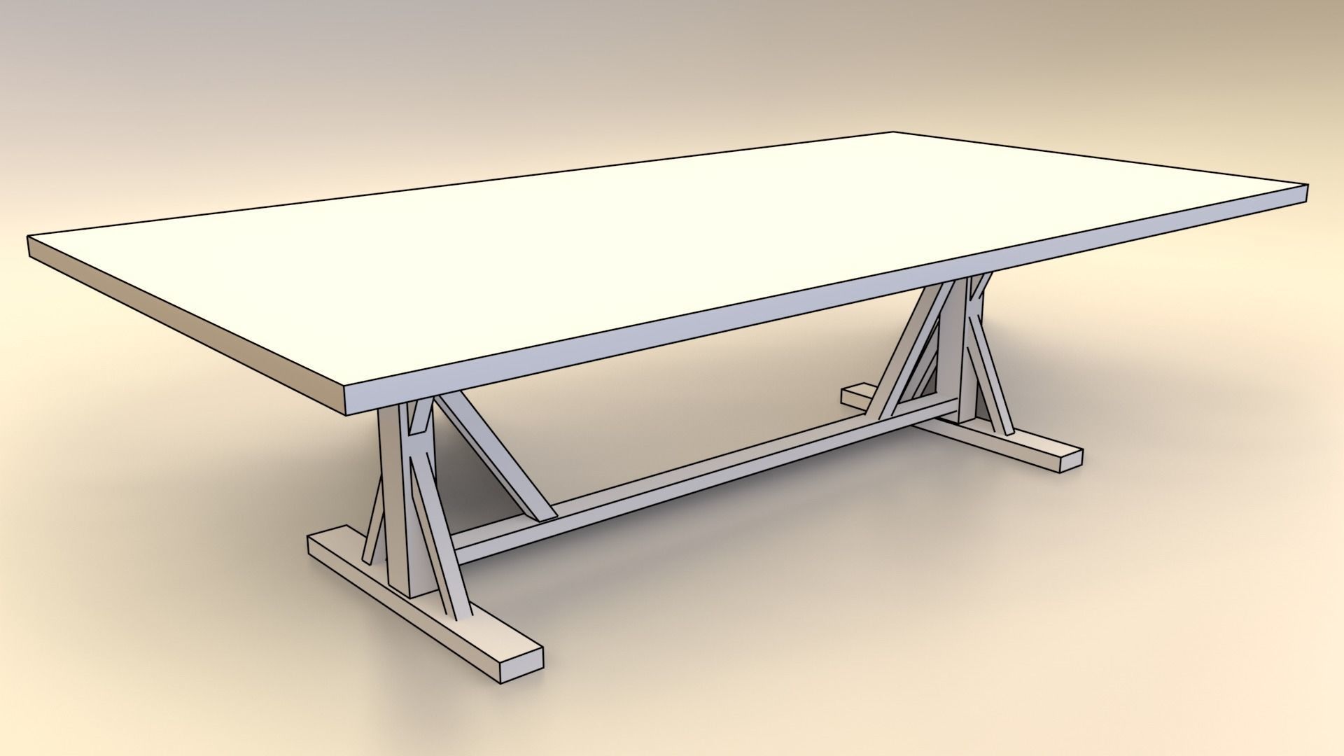 Low-Poly Wooden Table Pack Free low-poly 3D model_4