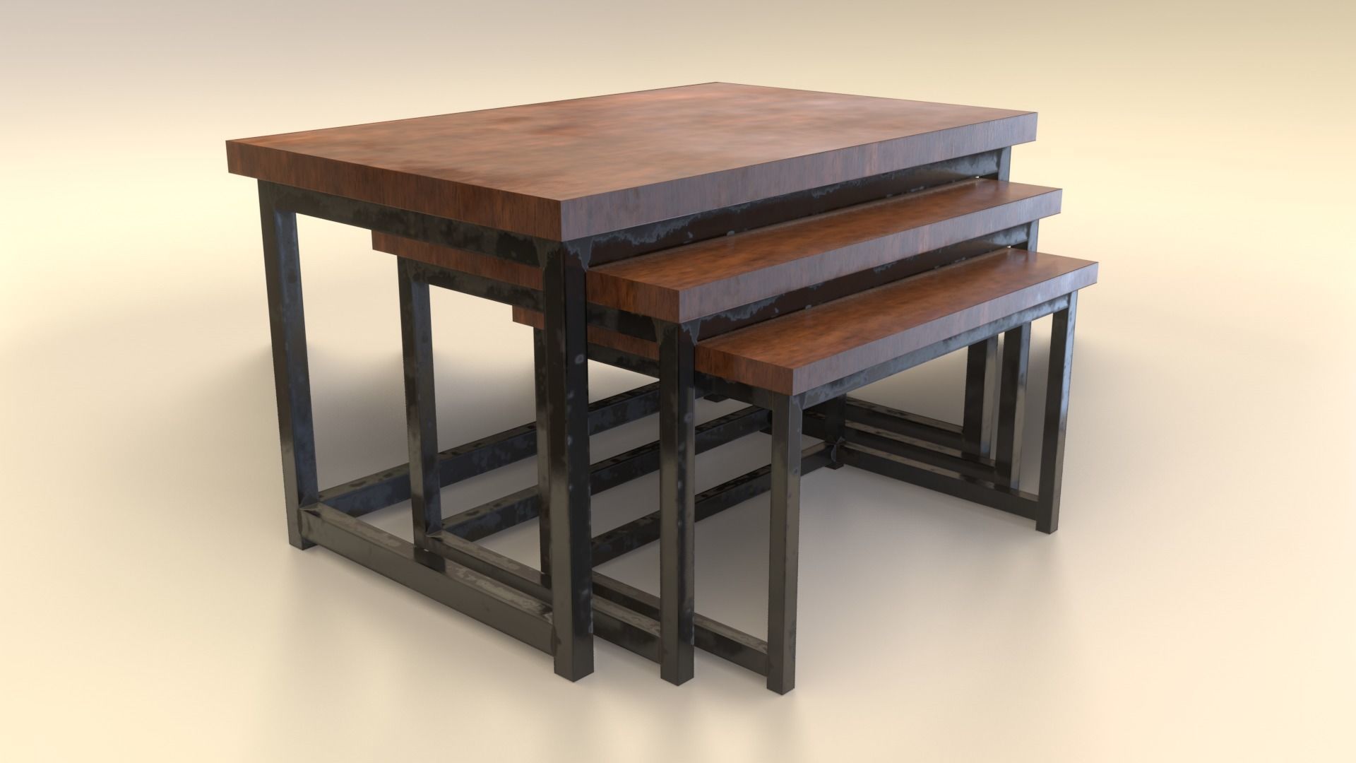 Low-Poly Wooden Table Pack Free low-poly 3D model_29