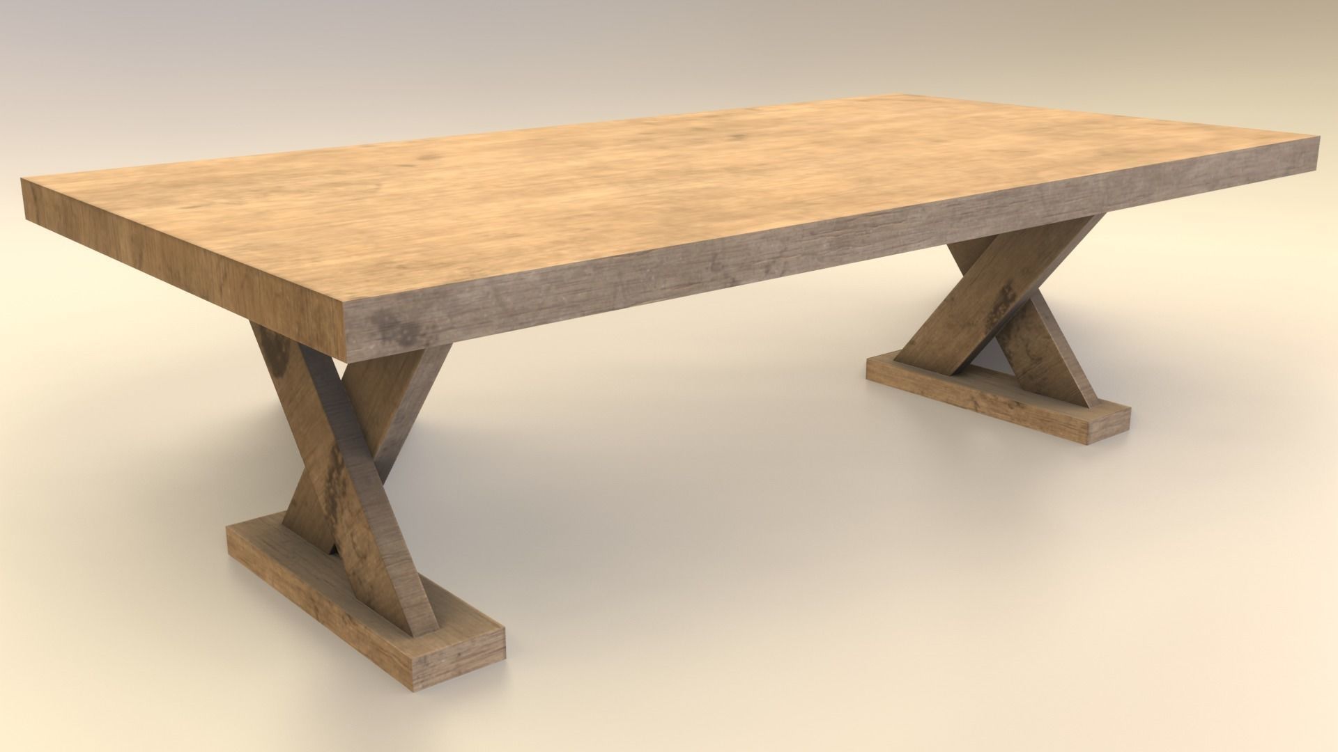 Low-Poly Wooden Table Pack Free low-poly 3D model_19