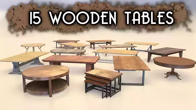 Low-Poly Wooden Table Pack