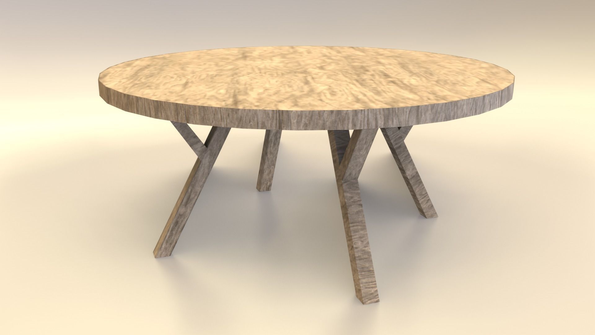 Low-Poly Wooden Table Pack Free low-poly 3D model_21