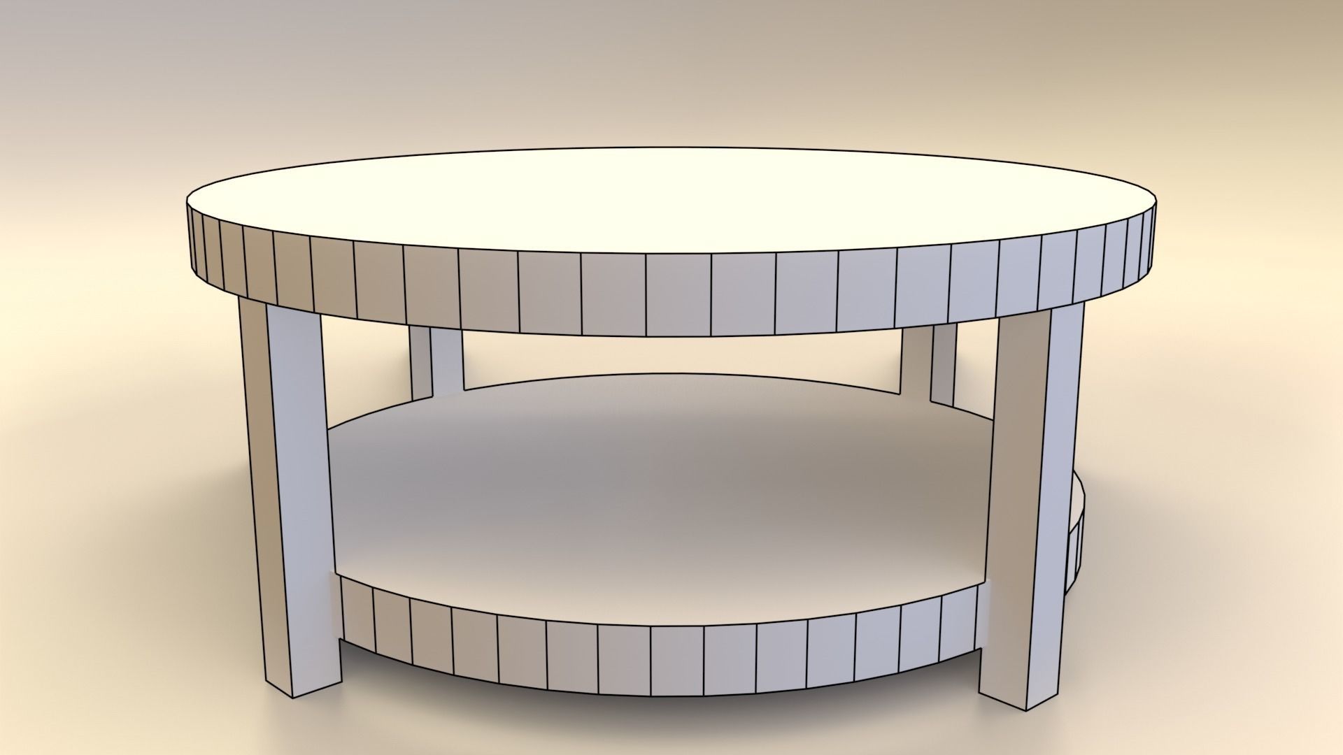 Low-Poly Wooden Table Pack Free low-poly 3D model_26