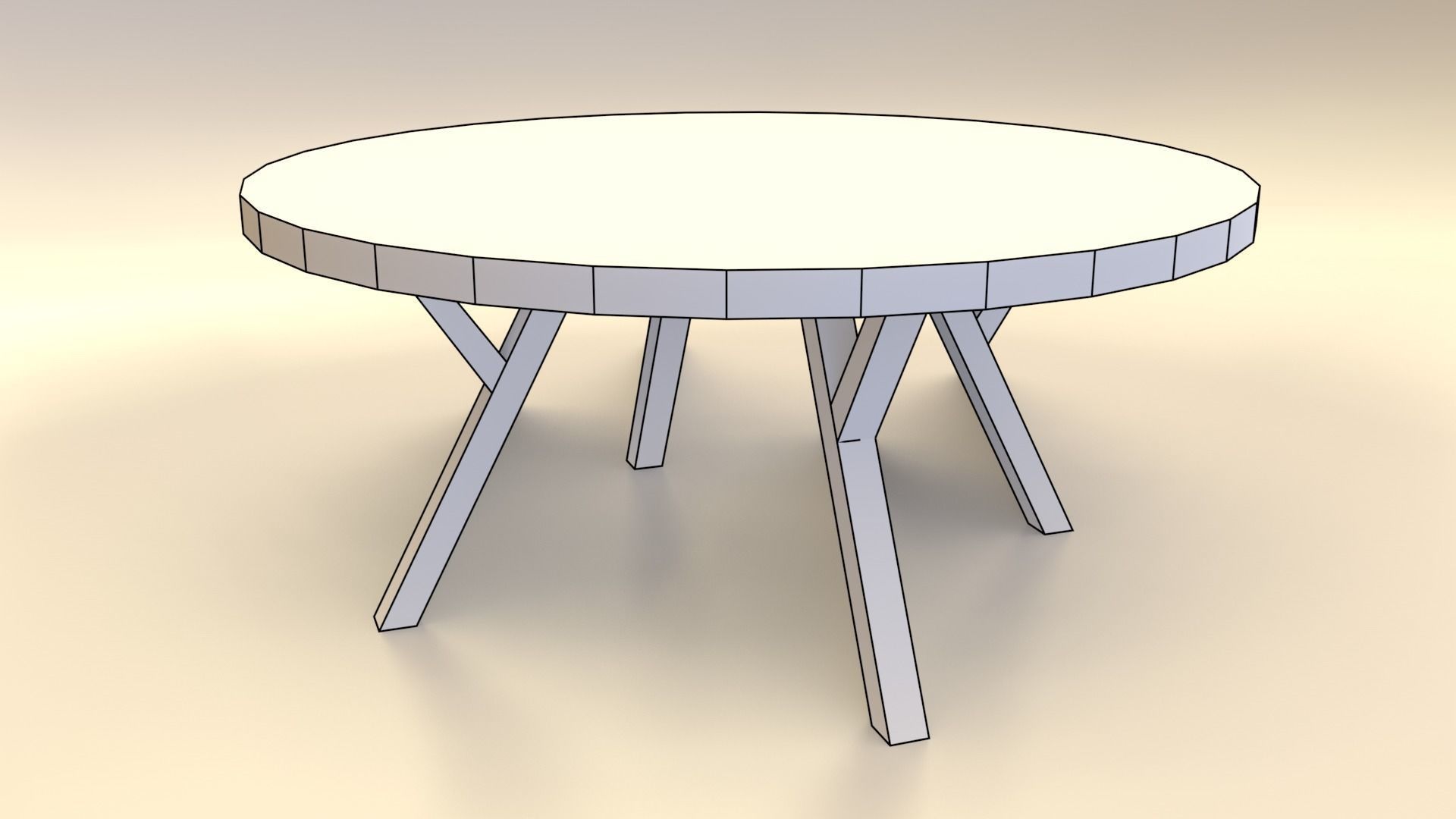 Low-Poly Wooden Table Pack Free low-poly 3D model_22