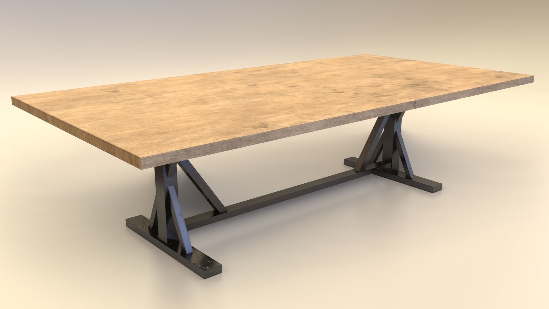 Low-Poly Wooden Table Pack Free low-poly 3D model_3