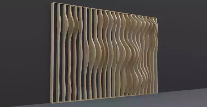 Parametric Wavy Wooden Panels with Grasshopper 3D model