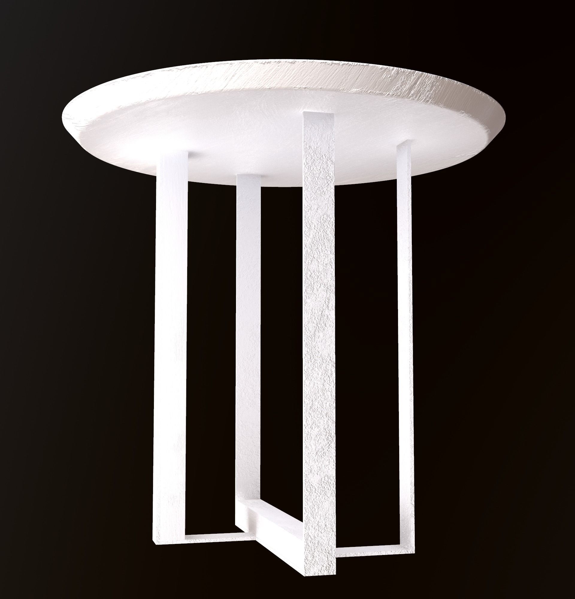 Old Dirty Round Desk for abandoned or post-apocalyptic scene Low-poly 3D model_15