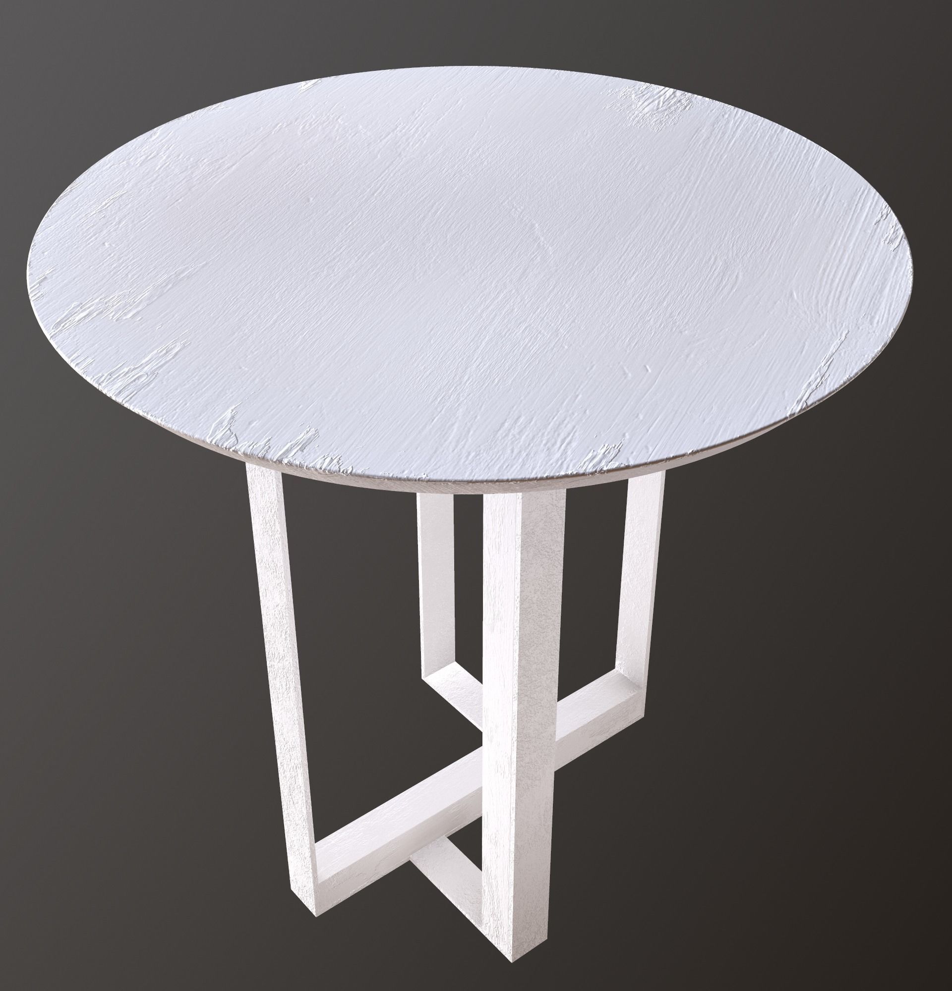 Old Dirty Round Desk for abandoned or post-apocalyptic scene Low-poly 3D model_16
