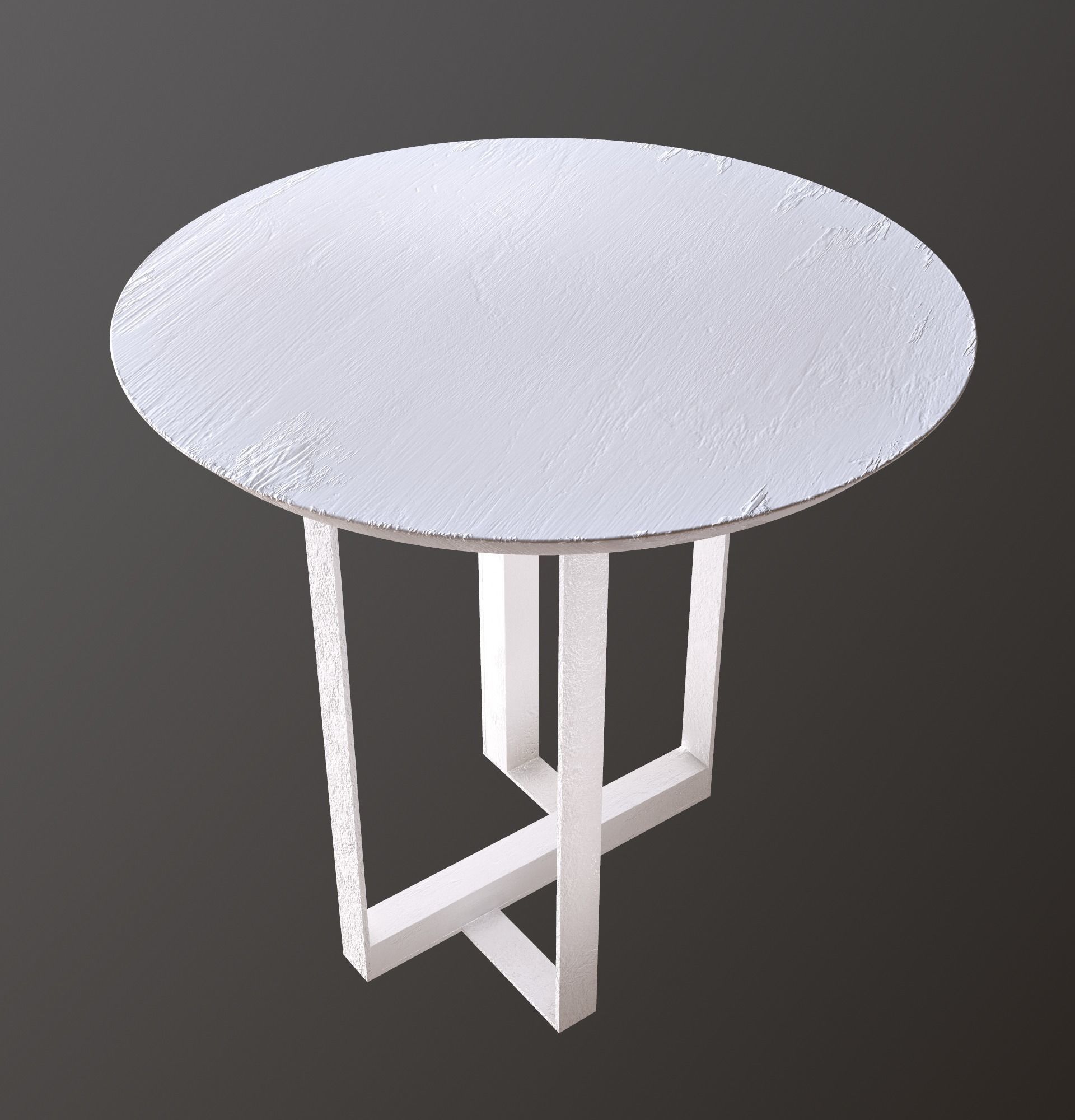 Old Dirty Round Desk for abandoned or post-apocalyptic scene Low-poly 3D model_14