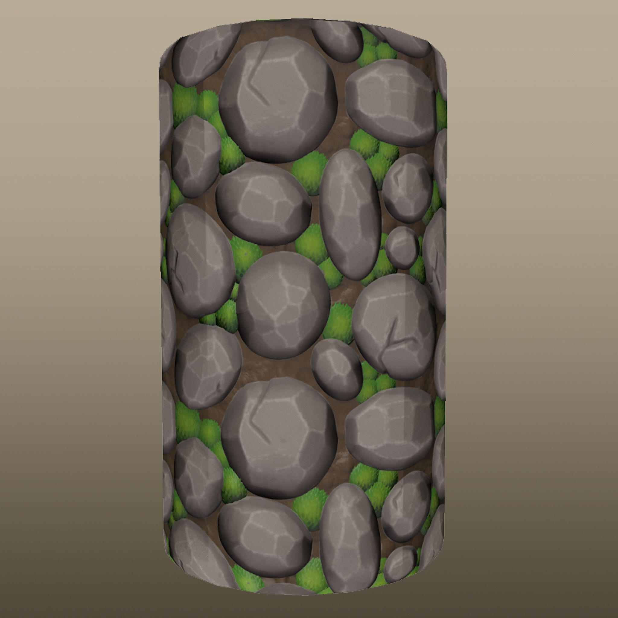Mossy Rock Wall Material - PBR Seamless Stylized Texture_1