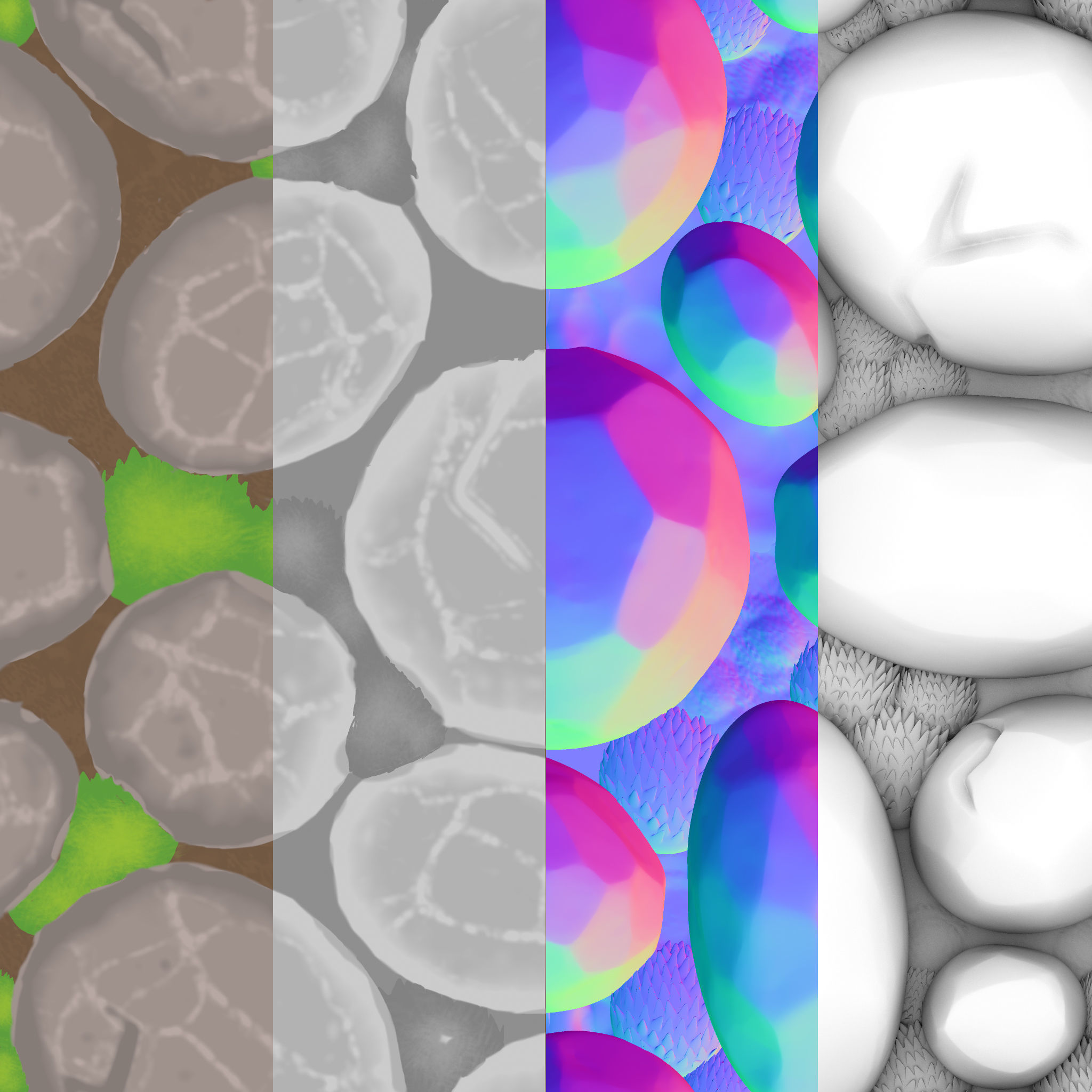 Mossy Rock Wall Material - PBR Seamless Stylized Texture_4