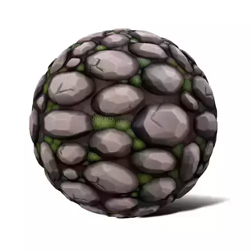 Mossy Rock Wall Material - PBR Seamless Stylized