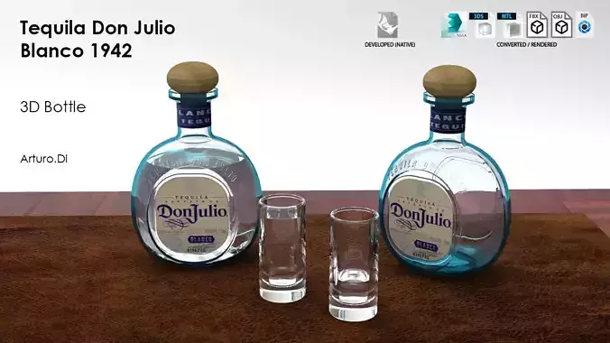 Tequila Don Julio Blanco 1942 3D model