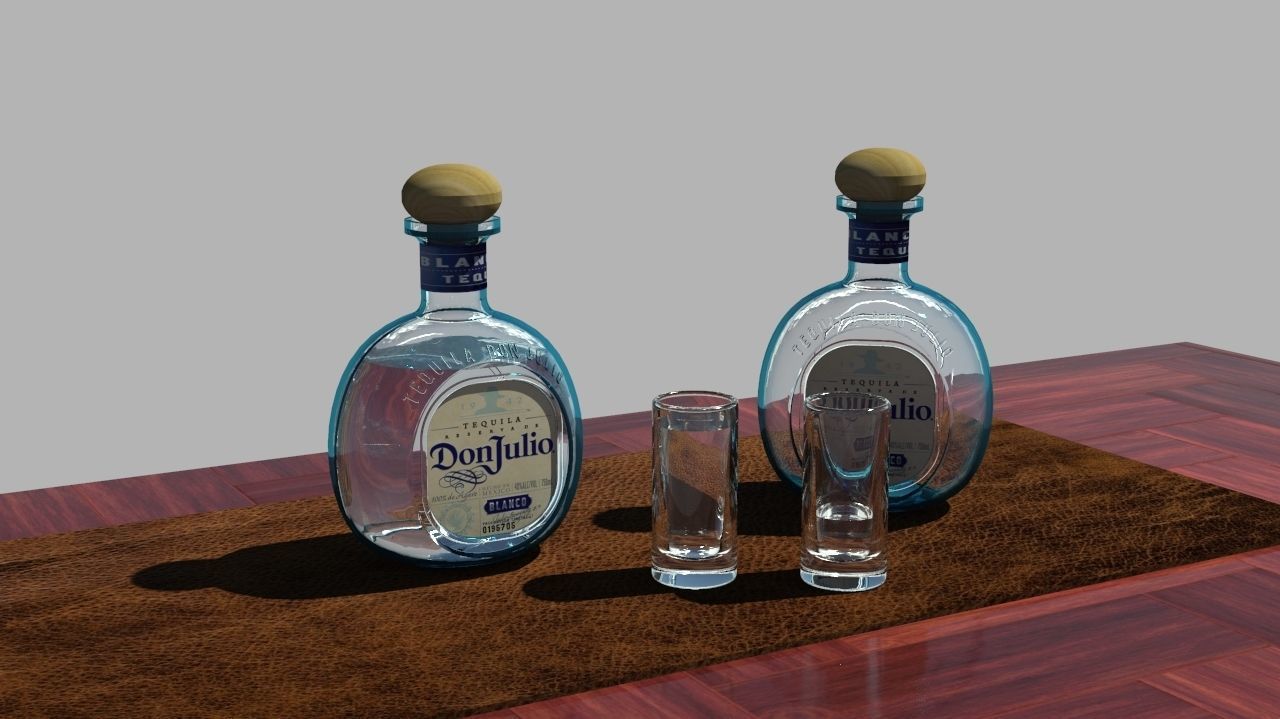 Tequila Don Julio Blanco 1942 3D model_1