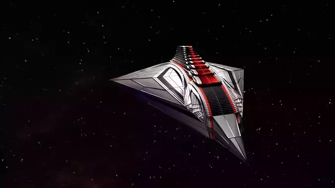 Spaceship starship in space